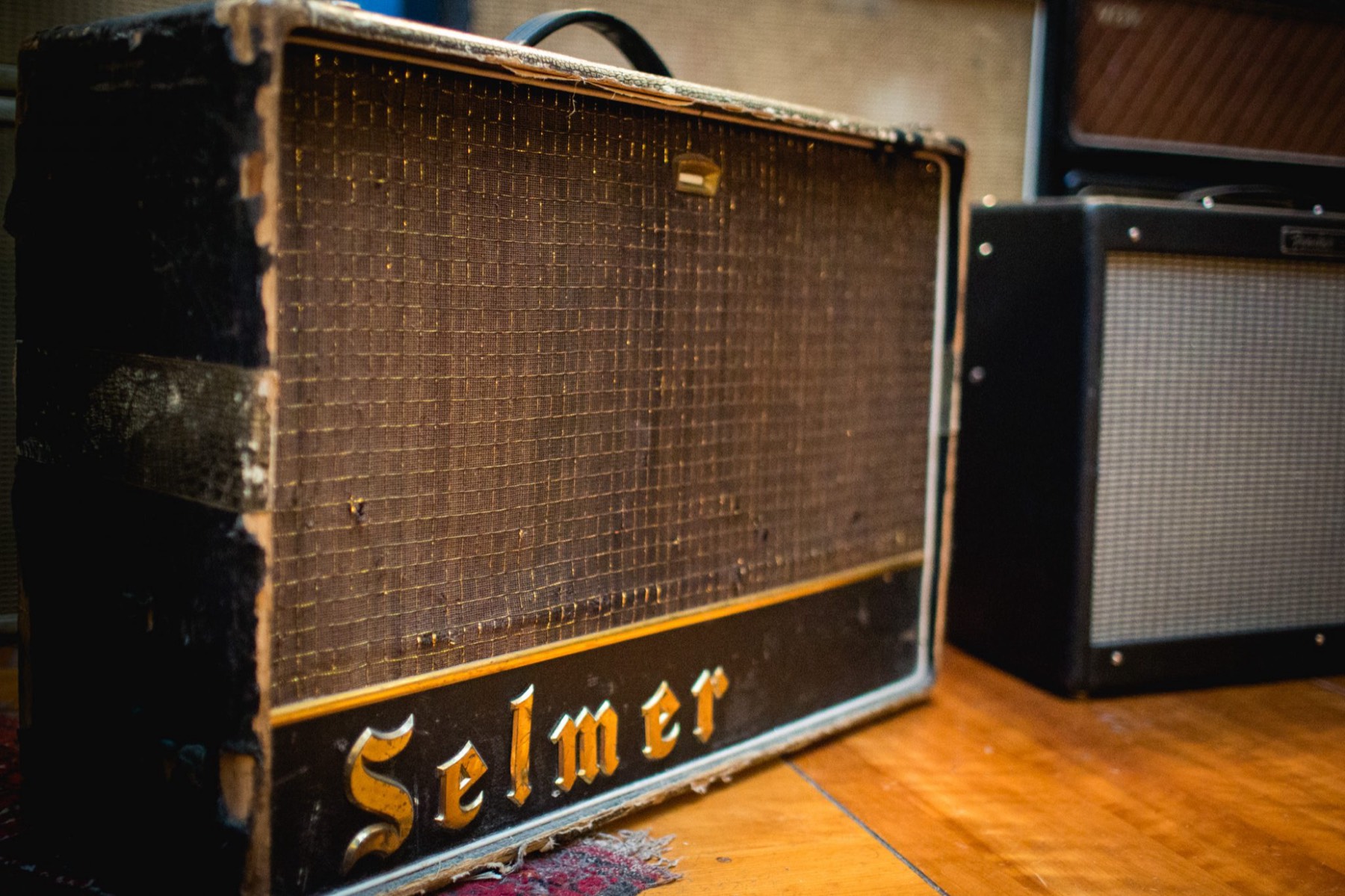 Selmer amplifier with gold script logo